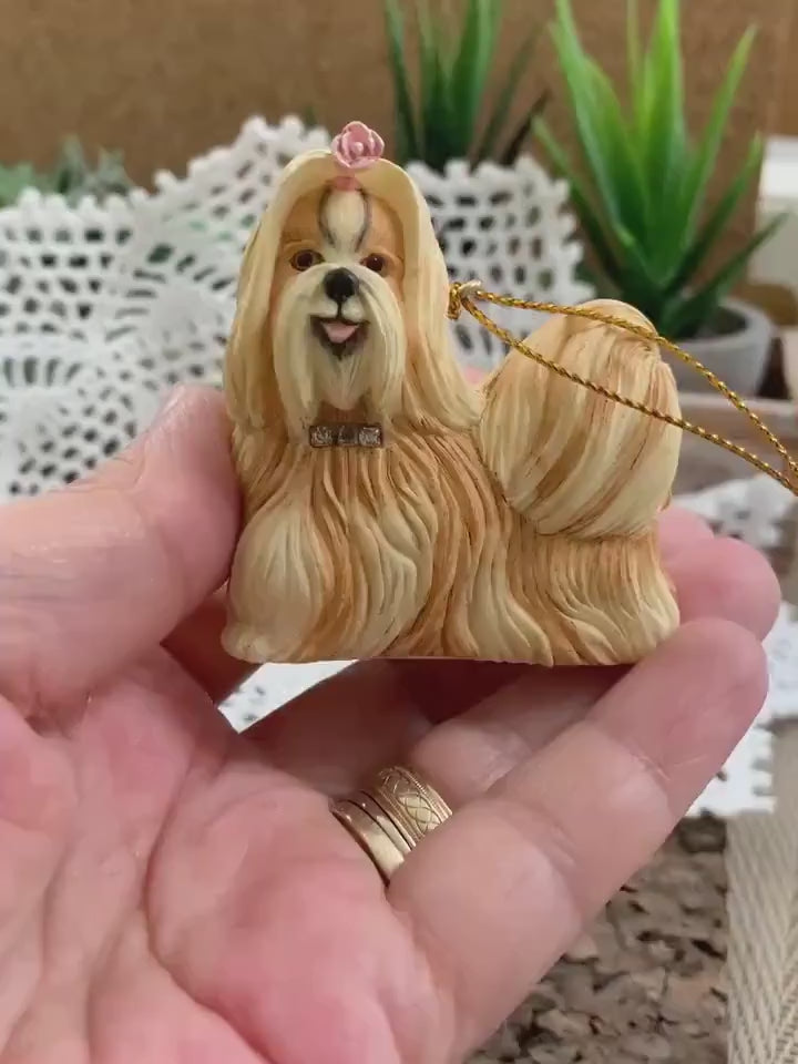 2005 Sherrard & Simpson Chic Shih Tzu Resin Ornament in Original Box