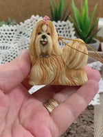 Load and play video in Gallery viewer, 2005 Sherrard &amp; Simpson Chic Shih Tzu Resin Ornament in Original Box
