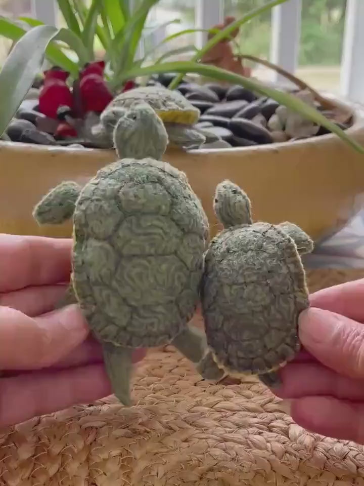 Felt Turtle-Turtle Gift-Lifelike River Cooter Turtle – Handmade Gift for Turtle Lovers