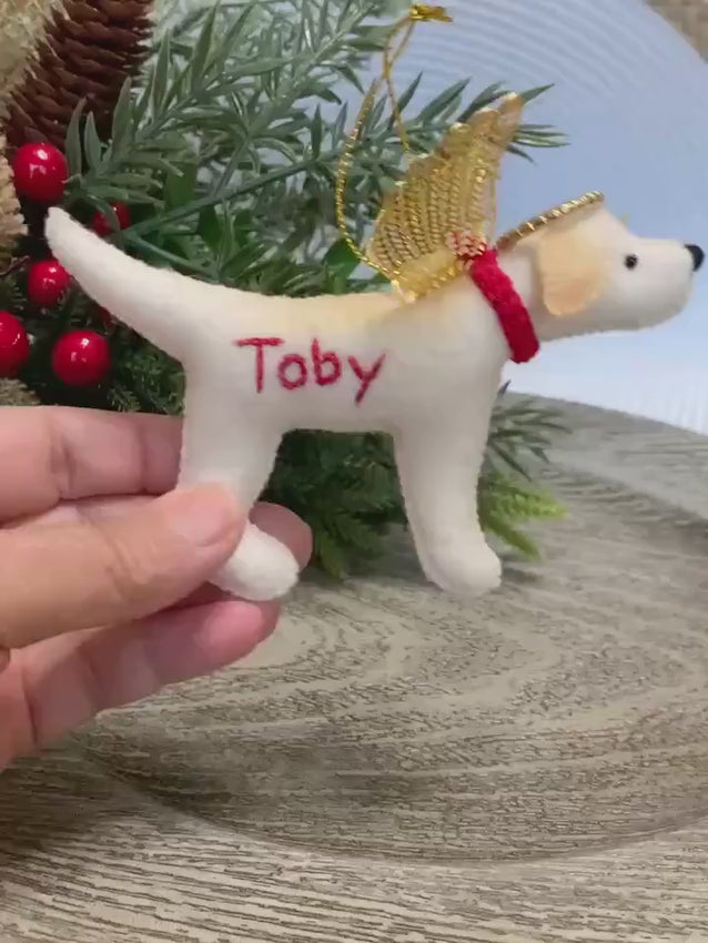 Labrador Pet Memorial Angel Ornament – Custom Dog Remembrance Gift with Name
