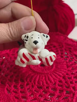 Load and play video in Gallery viewer, 1987 Hallmark “Spots an’ Stripes” Dalmatian Puppy Keepsake Ornament
