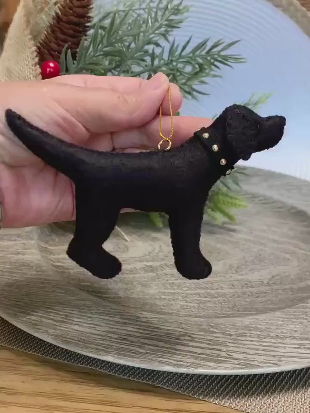 Labrador Retriever Felt Ornament – Black, Yellow, Chocolate, Cream – Gift Box Option