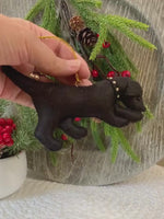 Load and play video in Gallery viewer, Black Lab Yoga Dog Ornament – Bowing Lab – Personalized or Namaste
