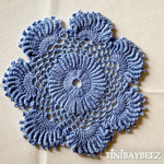 Load image into Gallery viewer, Country Blue Round Crocheted Doilies Set of 2 -6 1/2“ Dimensional Doily-Set of 2 Round Doilies in a variety of different colors
