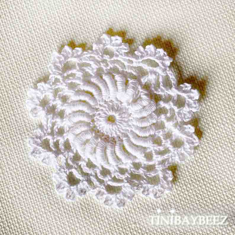 Mauve Mini Doily Set of 6 -Crocheted Doily-Cotton Doily-Craft Doily-Mauve Doily-3 inch Doily