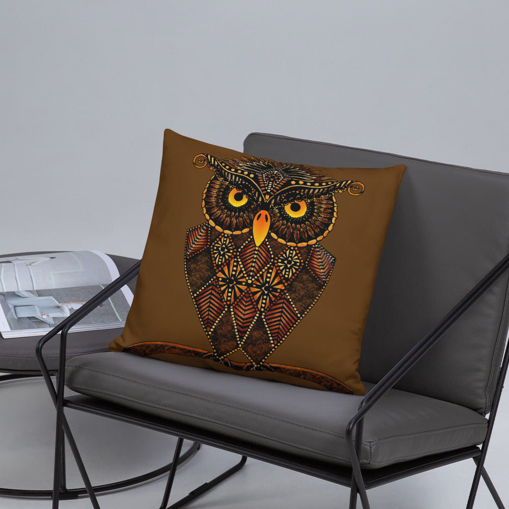 Owl Pillow-Zentangle Owl Pillow-Throw Pillow