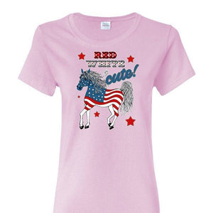 Red White and Cute Patriotic Horse Lover's T-Shirt