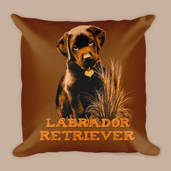 Labrador Retriever-Accent Pillow- Puppy Throw Pillow-Lab Lover Gift-Chocolate Lab Puppy Pillow