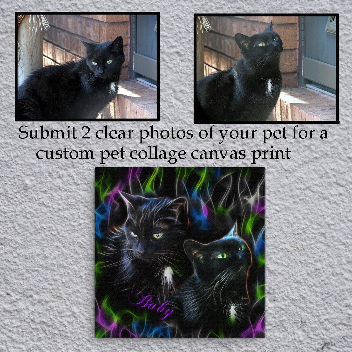 Custom Cat Canvas Wall Art-Cat Art -Canvas Collage-Pet Memorial-Made from your pet's photos