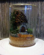 Load image into Gallery viewer, Miniature Polymer Clay Fairy Garden-One-of-a-kind Miniature Fairy Garden in Glass Container
