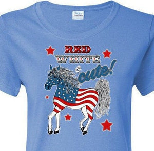Red White and Cute Patriotic Horse Lover's T-Shirt