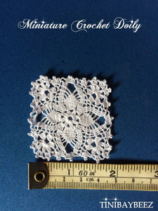 Miniature Crochet Doily-Dollhouse Doily-Square Doily