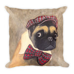 Load image into Gallery viewer, Square Pug Pillow
