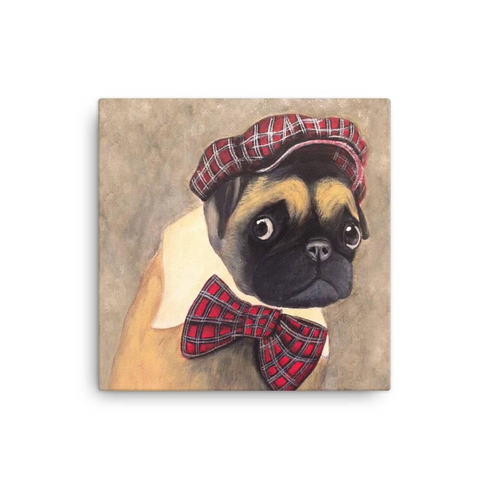 Pug-Pug Lover Gift-Dog Lover Gift- Square Canvas Print-Pug Art
