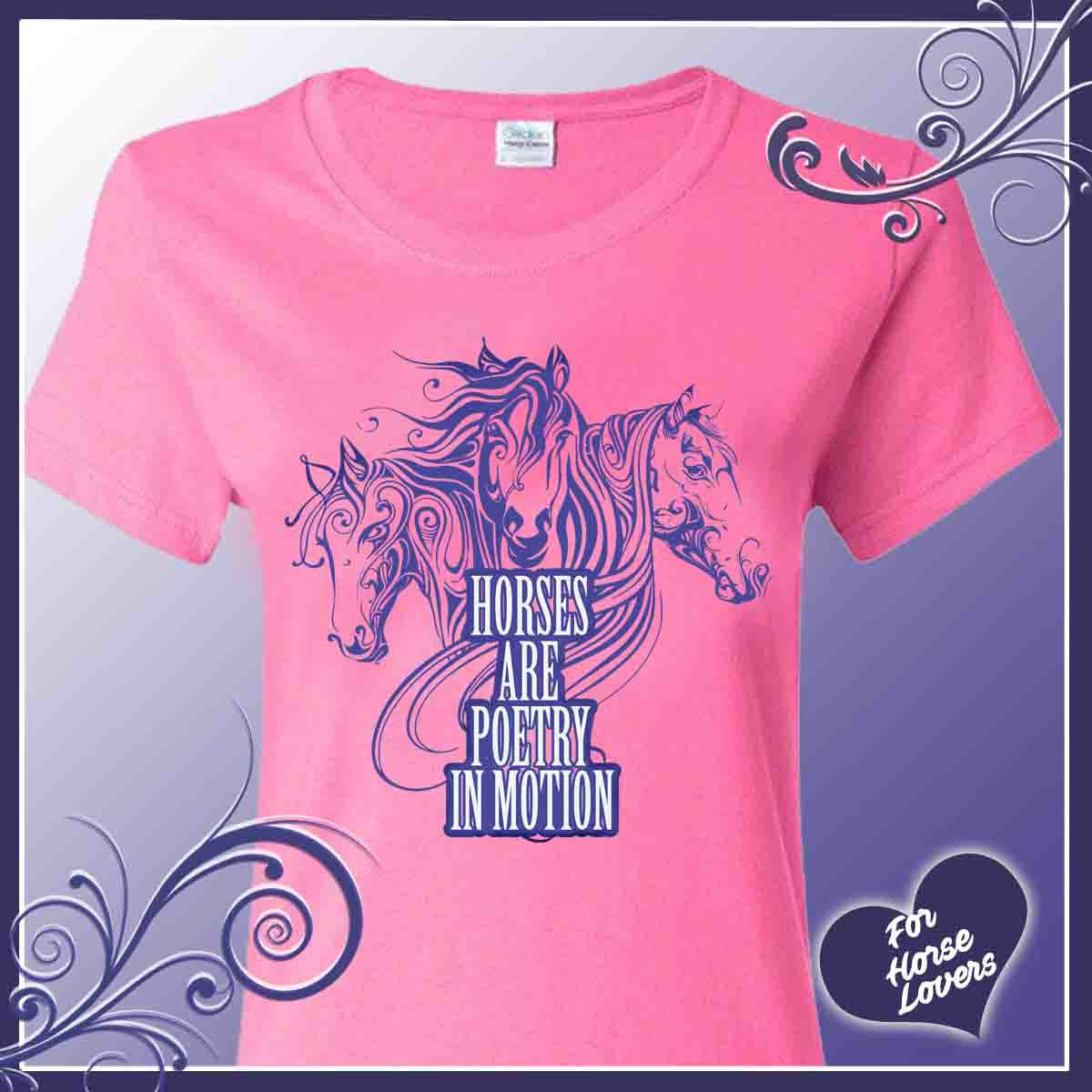 Horses Are Poetry In Motion- Women's short sleeve t-shirt-Horse Lover T-Shirt