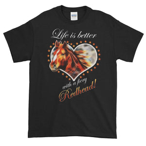 Horse Lover Shirt- Horse Lover Tee-Red Horse T-Shirt-Short-Sleeve T-Shirt-Quality Tee