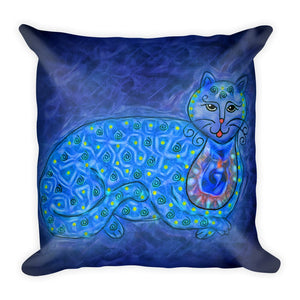 Abstract Cat Pillow-Cat Art-Cat Lover Gift-Cat Home Decor-Cat Throw Pillow