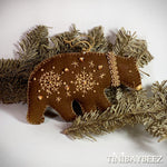Load image into Gallery viewer, Embroidered Brown Bear Ornament-Felt Ornament-Log Cabin Decoration
