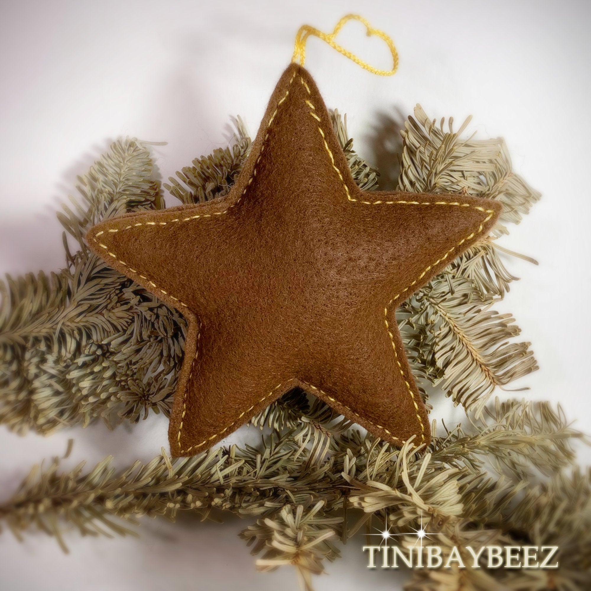 Embroidered Felt Star Ornament with sparkling sequins