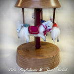 Load image into Gallery viewer, Wooden Carousel with Needle Felted Horses-One-Of-A-Kind Collectible Carousel
