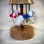 Load image into Gallery viewer, Wooden Carousel with Needle Felted Horses-One-Of-A-Kind Collectible Carousel
