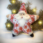Load image into Gallery viewer, Star Ornament-Snowman Ornament-Embroidered Ornament-Felt Star Santa
