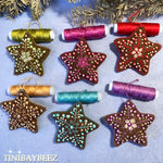 Load image into Gallery viewer, Felt Embroidered Star Ornament With Sequin-Ornament Exchange Gift
