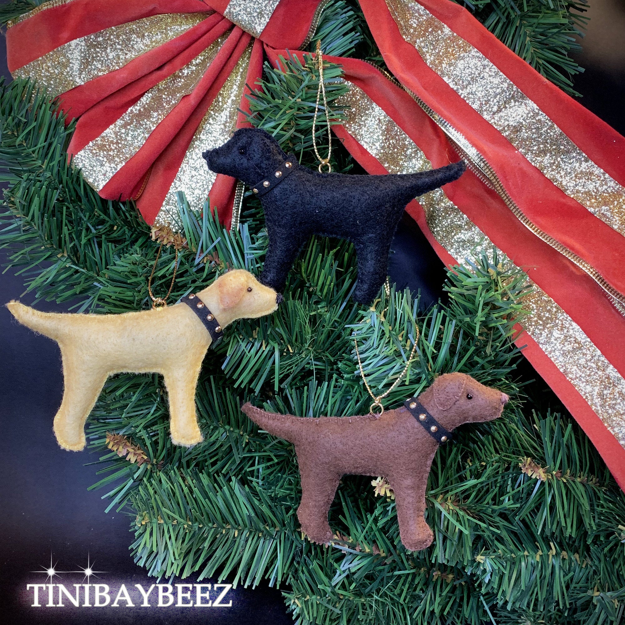 Small Felt Labrador Retriever Ornaments-Black Labrador-Yellow Labrador-Chocolate Labrador