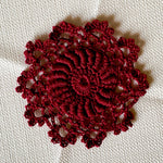 Load image into Gallery viewer, Red Mini Doily Set of 6-Crochet Doily -Craft Doily- 3&quot; Red Doily
