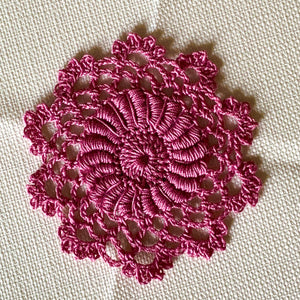 Red Mini Doily Set of 6-Crochet Doily -Craft Doily- 3&quot; Red Doily