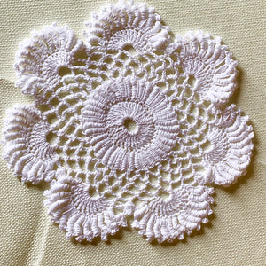 Ecru Round Crochet Doilies Set of 2-6 1/2“ Dimensional Doily- Ecru Round Doilies-Ecru (off white) Doily