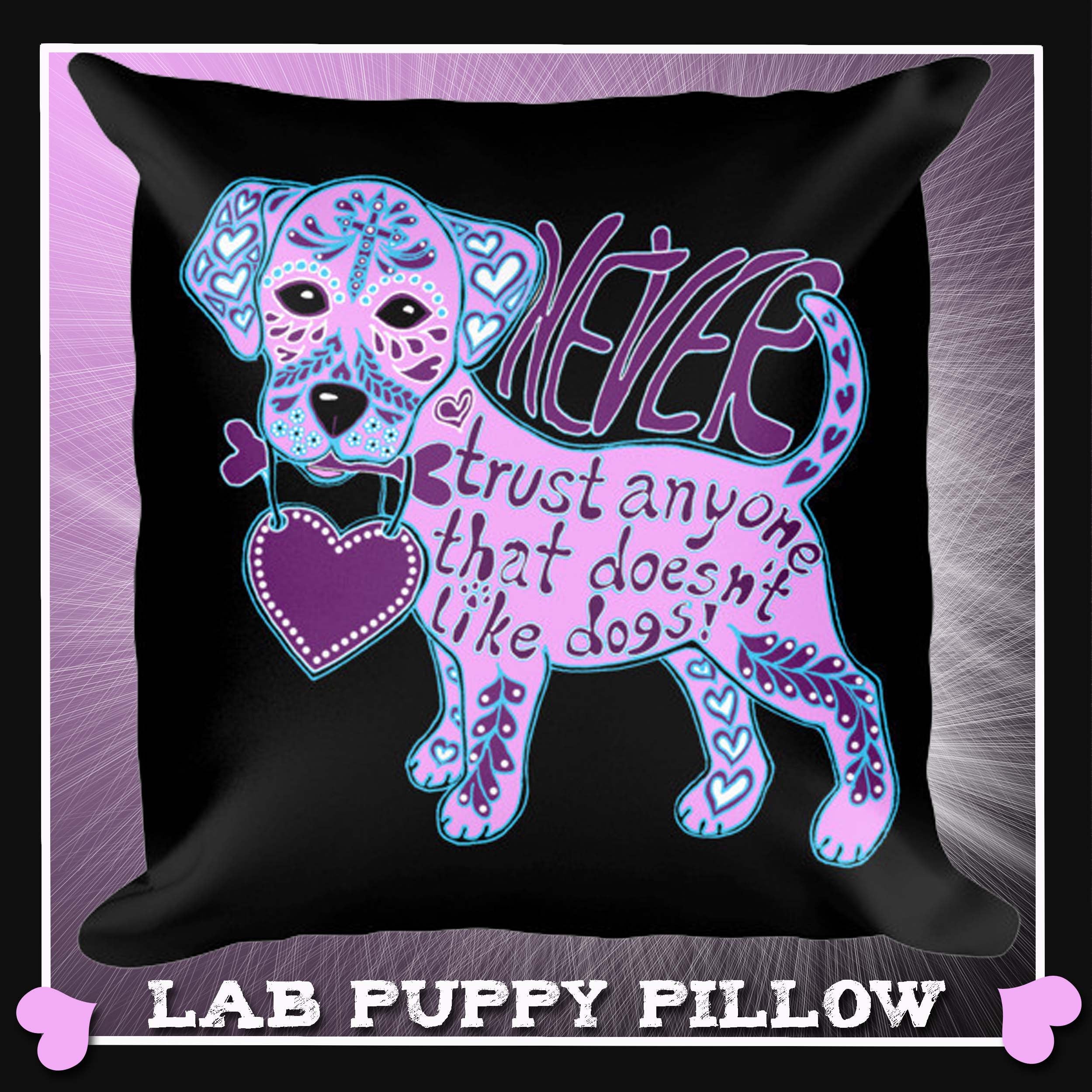 Dog Pillow-Dog Lover Gift-Lab Puppy Pillow-18&quot;x18&quot; Pillow