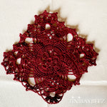 Load image into Gallery viewer, Burgundy Square Doily Set of 2 -Burgundy  Doily-5 1/2 inch Square Doily- Burgundy Square Doilies
