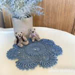 Load image into Gallery viewer, Slate Blue Round  Crochet Doilies  Set of 2 -6 1/2“ Dimensional Doily- Round Doilies- Slate Blue Doily
