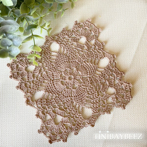 Mocha Brown Square Doily Set of 2-Doilies-5 1/2 inch Square Doily-Mocha Brown Square Doilies