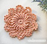 Load image into Gallery viewer, Apricot Mini Doily Set of 6-Crochet Doily -Craft Doily- 3&quot; Apricot Doily
