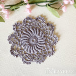 Load image into Gallery viewer, Grey Mini Doily Set of 6-Crochet Doily -Craft Doily- 3&quot; Grey Doily
