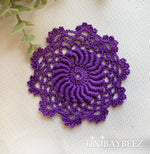 Load image into Gallery viewer, Purple Mini Doily Set of 6-Crochet Doily -Craft Doily- 3&quot; Purple Doily
