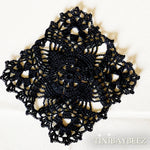 Load image into Gallery viewer, Black Square Doily Set of 2 -Black  Doily-5 1/2 inch Square Doily- Black Square Doilies
