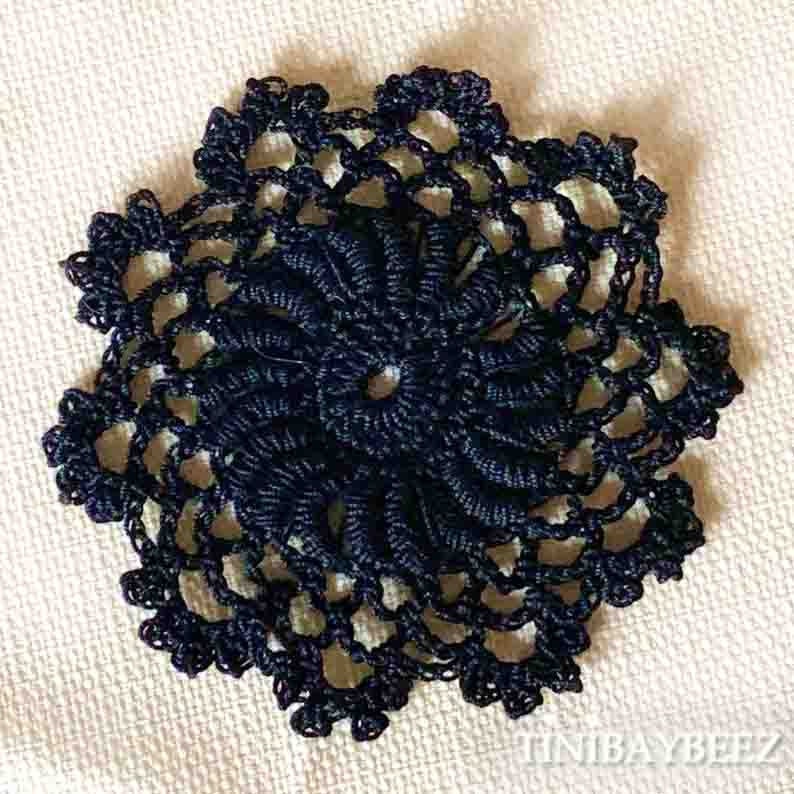 Black Mini Doily Set of 6-Crochet Mini Doily -Cotton Doily-Craft Doily-Black Doily-3 inch Doily