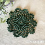 Load image into Gallery viewer, Hunter Green Mini Doily Set of 6-Crochet Doily -Craft Doily- 3&quot; Hunter Green Doily
