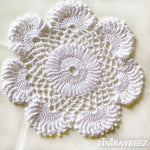 Load image into Gallery viewer, White Round Crochet Doilies Set of 2 -6 1/2“ Dimensional Doily- Round White Doilies-White Doily
