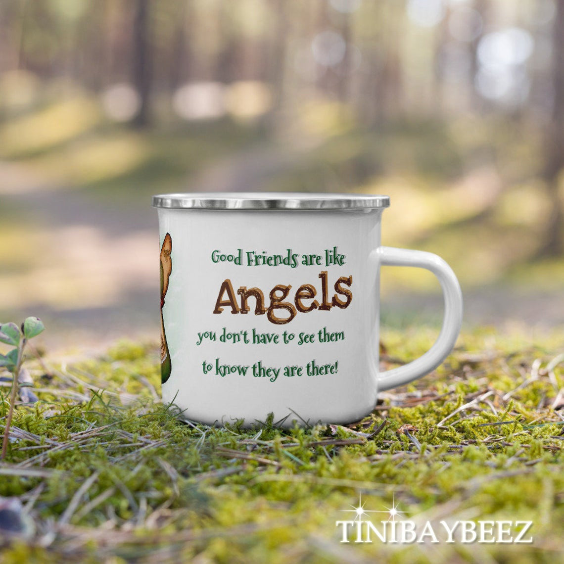 Best Friends Mug-Angel Mug-Friendship Mug-Enamel Mug-Camping Mug