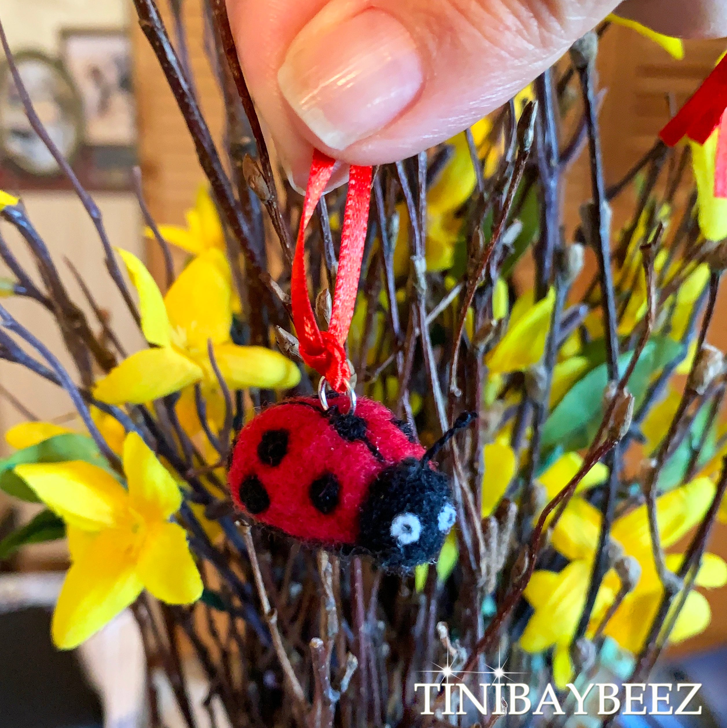Ladybug Ornament-Needle Felted Ladybug- Felt Ladybug