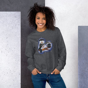 Owl Sweatshirt-Coffee Lover Sweatshirt-Long Sleeve Shirt-Unisex Sweatshirt