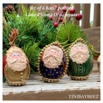 Load image into Gallery viewer, Set Of 6 Hand PaintedFilkArt Santa Ornaments-Only one set available
