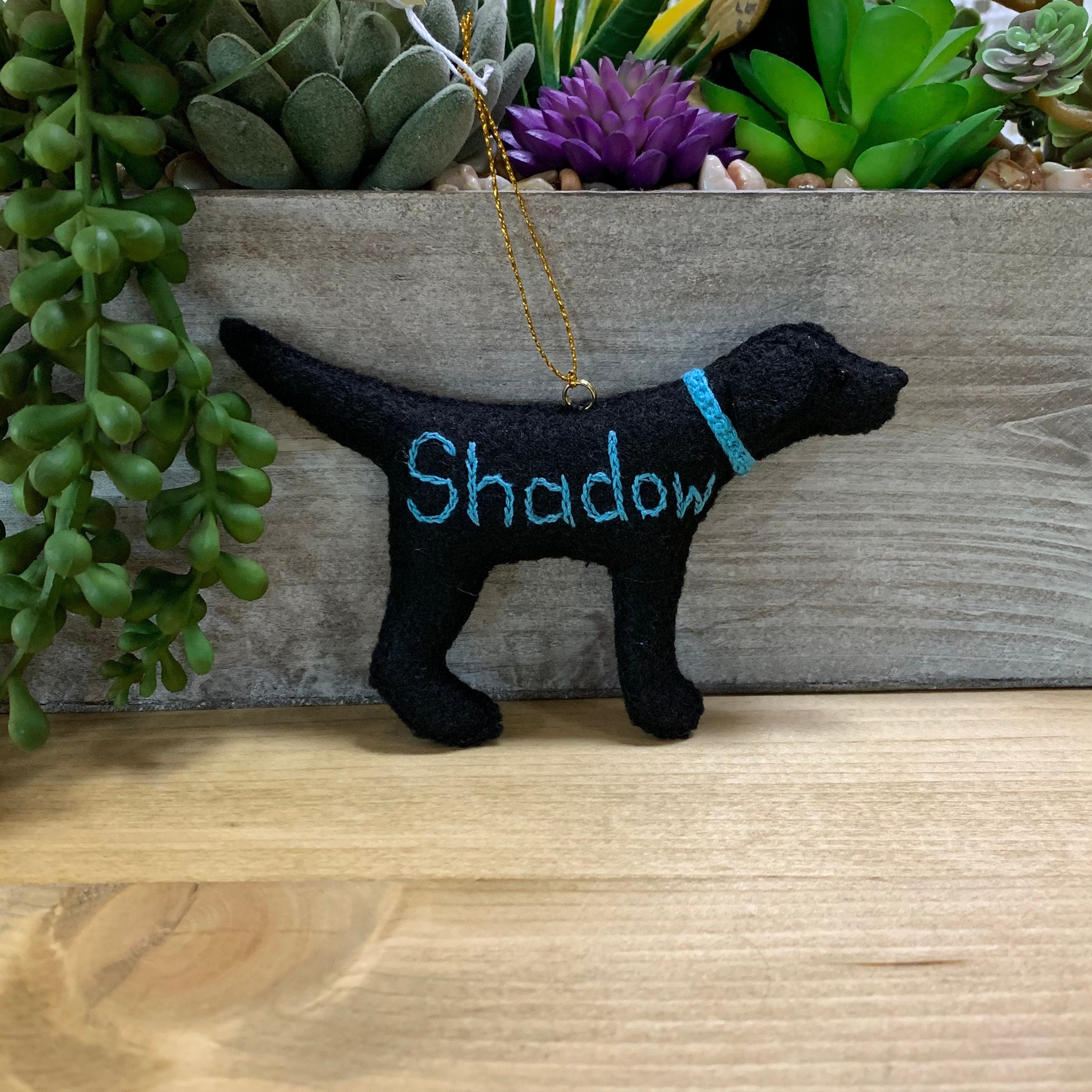 Personalized Lab Ornament with a crochet collar