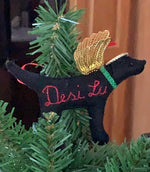 Load image into Gallery viewer, Personalized Lab Angel Tree Topper with a crochet collar-Pet Memorial
