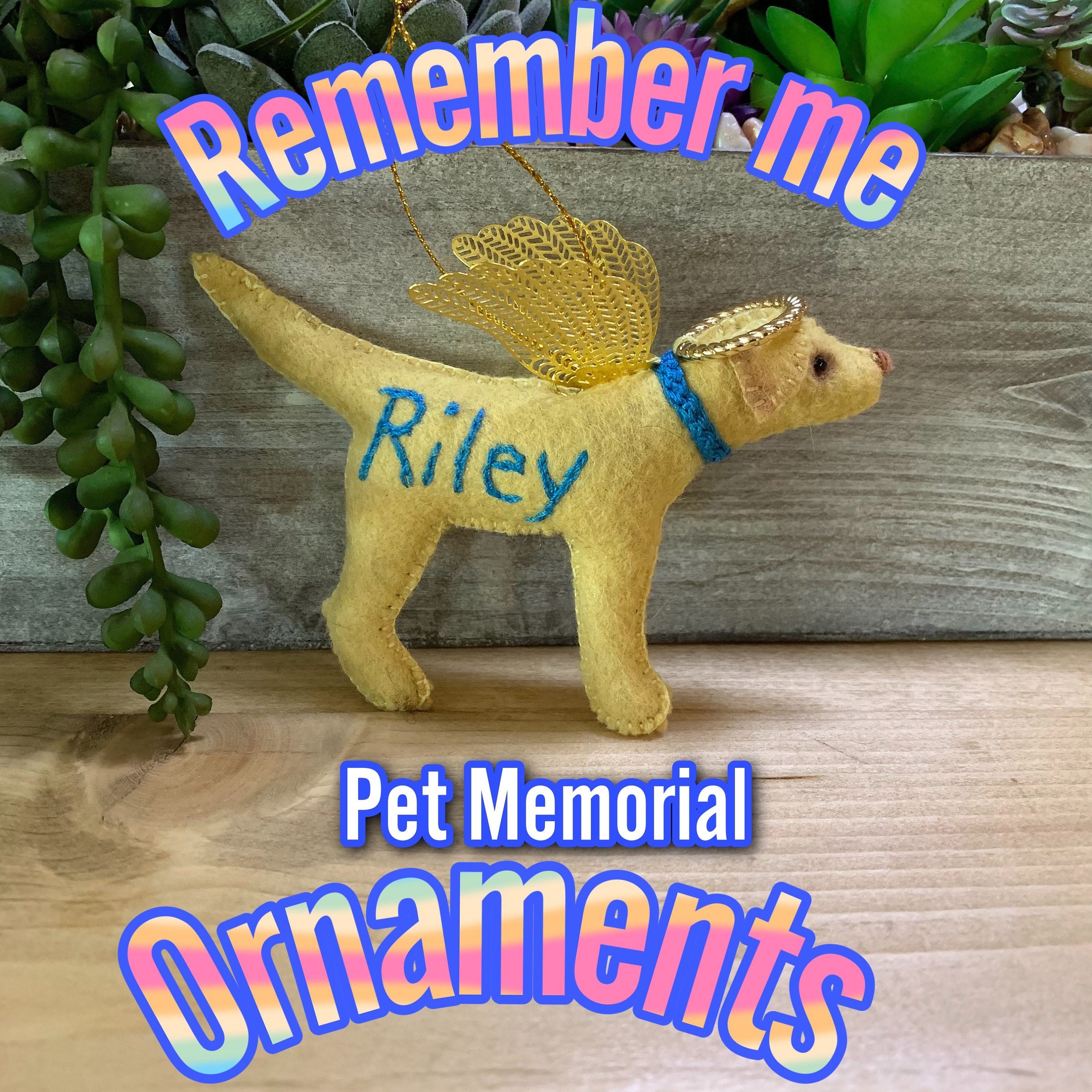 Personalized Yellow Lab Angel Ornament with a crochet collar-Pet Memorial