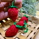 Load image into Gallery viewer, Needle felted Strawberry Ornaments-Strawberry Decoration-Strawberry Gift
